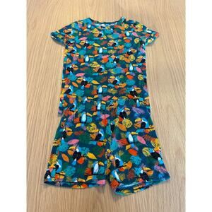 Posh Peanut Tropical Toucan Kids Pajamas - Blue and Orange